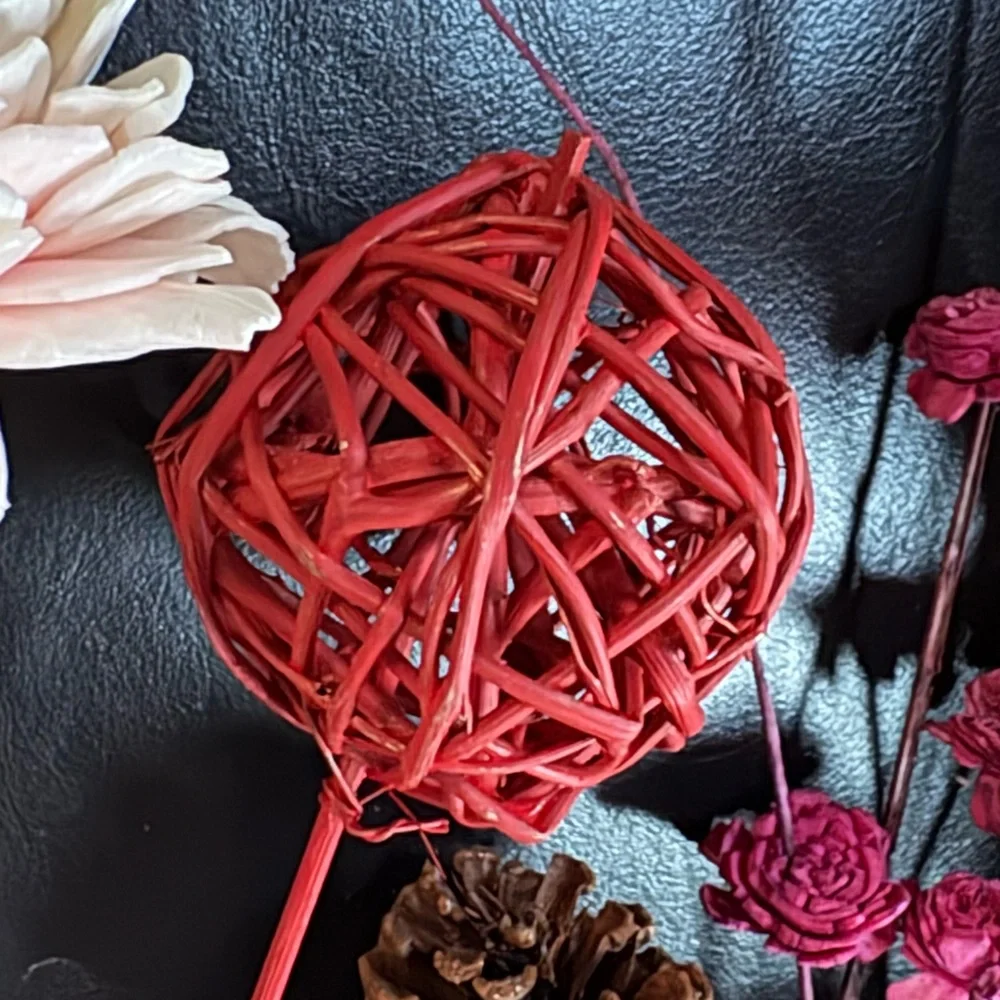 Elegant Floral Pinecone Twig Arrangement Red Blush Gold Green Brown Beige White